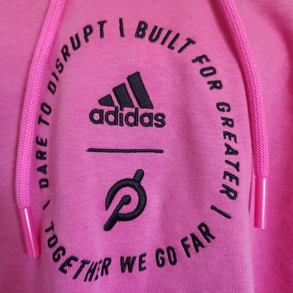 Adidas Cropped Oversized Hoodie XL 20/22 Pink Athleisure Street Style - Picture 7 of 12